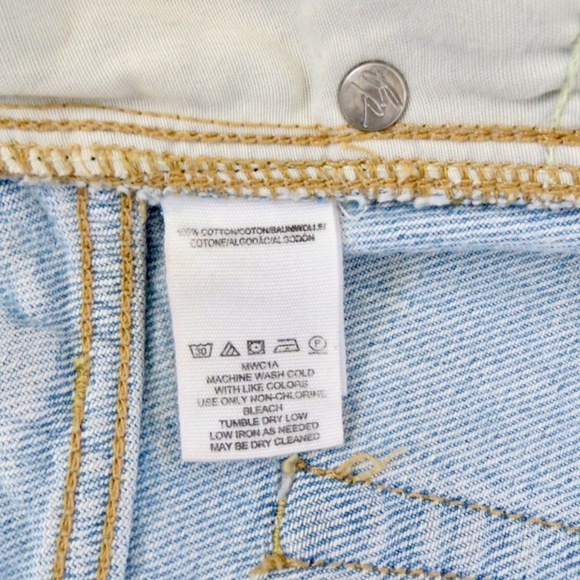 Free People Distressed Denim Mini Skirt Ripped - Picture 7 of 11